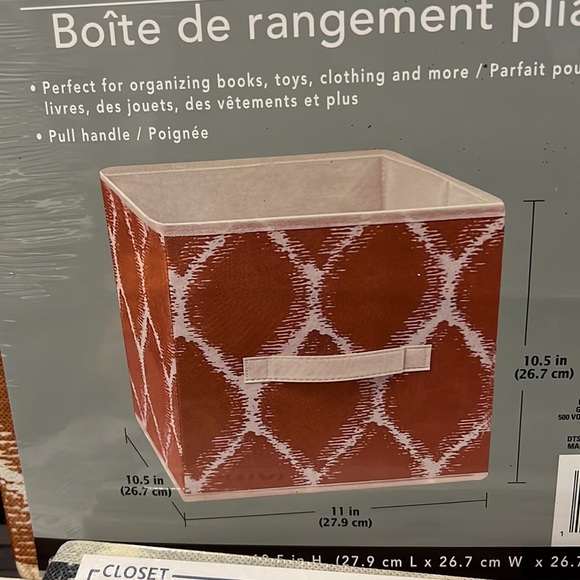 Six Closet Essentials Harvest Grey, Red, & Orange Collapsible Storage Containers - Picture 2 of 6